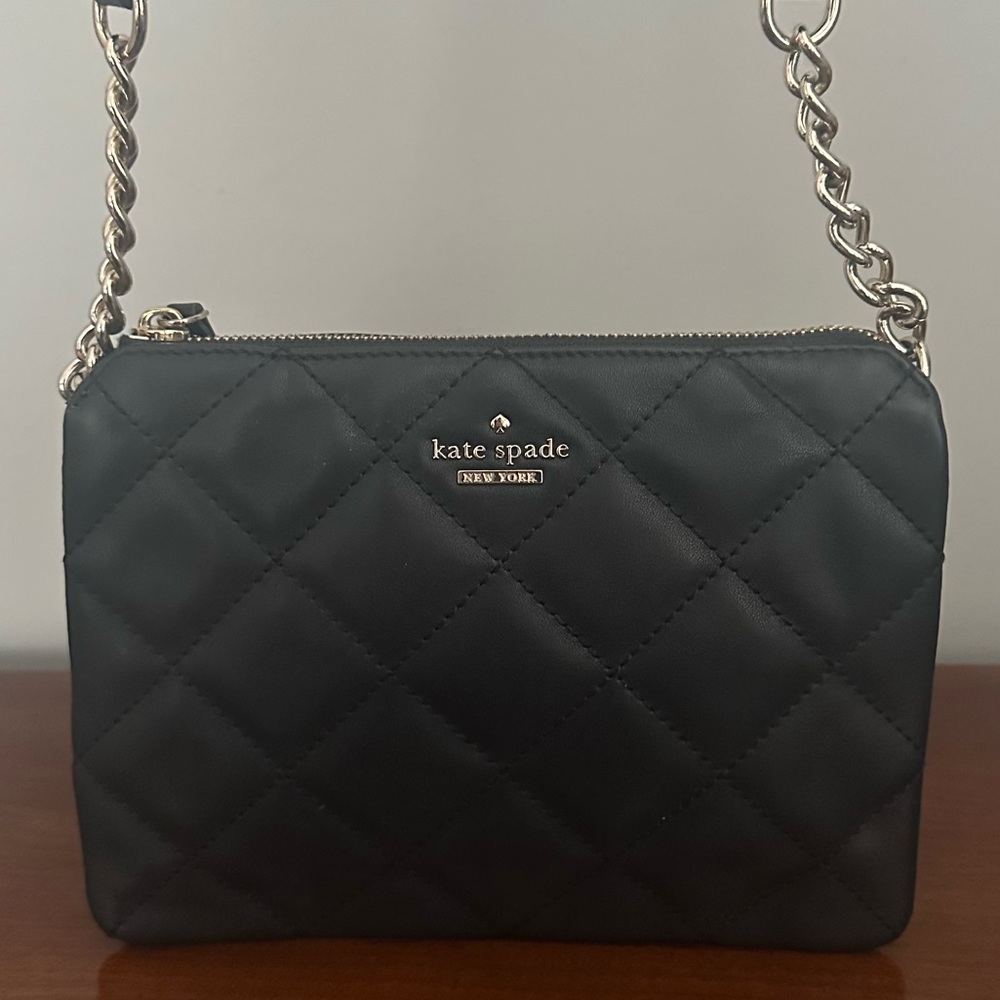 Kate Spade New York Emerson Place Harbor quilted leather crossbody bag in black